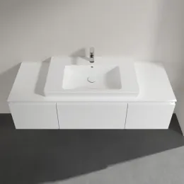 Villeroy & Boch Legato Тумба под раковину, 3 выдвижных ящика, 1400 x 380 x 500 mm, Glossy White / Glossy White B69800DH