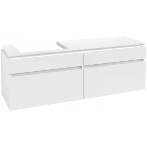 Villeroy & Boch Legato Тумба под раковину, 4 выдвижных ящика, 1600 x 550 x 500 mm, Glossy White / Glossy White B68900DH