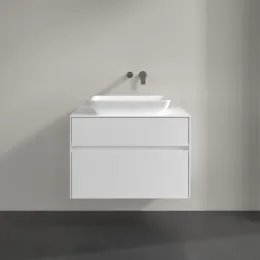 Villeroy & Boch Collaro Тумба под раковину, с подсветкой, 2 выдвижных ящика, 800 x 548 x 500 mm, Glossy White / Glossy White C108B0DH