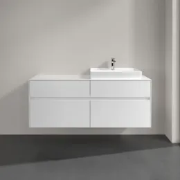 Villeroy & Boch Collaro Тумба под раковину, с подсветкой, 4 выдвижных ящика, 1400 x 548 x 500 mm, Glossy White / Glossy White C086B0DH