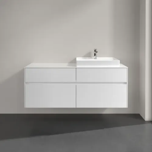 Villeroy & Boch Collaro Тумба под раковину, с подсветкой, 4 выдвижных ящика, 1400 x 548 x 500 mm, Glossy White / Glossy White C086B0DH