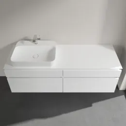 Villeroy & Boch Legato Тумба под раковину, 4 выдвижных ящика, 1600 x 550 x 500 mm, Glossy White / Glossy White B76400DH