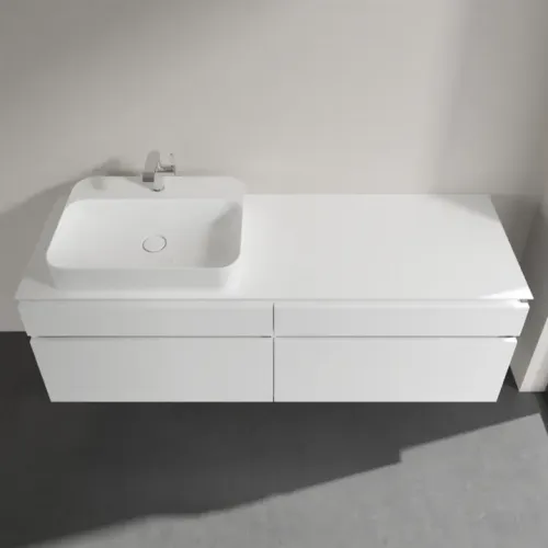 Villeroy & Boch Legato Тумба под раковину, 4 выдвижных ящика, 1600 x 550 x 500 mm, Glossy White / Glossy White B76400DH