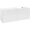 Villeroy & Boch Collaro Тумба под раковину, с подсветкой, 4 выдвижных ящика, 1400 x 548 x 500 mm, Glossy White / Glossy White C102B0DH