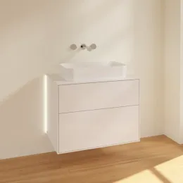 Villeroy & Boch Finion Тумба под раковину, с подсветкой, 2 выдвижных ящика, 800 x 603 x 501 mm, Glossy White Lacquer G63100GF