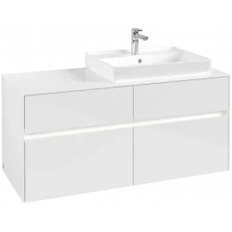 Villeroy & Boch Collaro Тумба под раковину, с подсветкой, 4 выдвижных ящика, 1200 x 548 x 500 mm, Glossy White / Glossy White C083B0DH