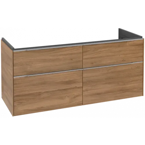 Villeroy & Boch Subway 3.0 Тумба под раковину, с подсветкой, 4 выдвижных ящика, 1272 x 576 x 478 mm, Oak Kansas C568L0RH