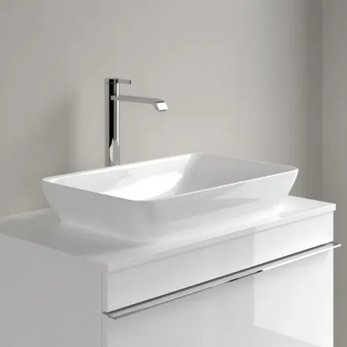 Villeroy & Boch Venticello Надстраиваемый полуутопленный умывальник, 555 x 360 x 110 mm, Альпийский белый CeramicPlus, с переливом 411355R1