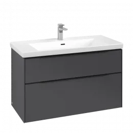 Villeroy & Boch Subway 3.0 Тумба под раковину, 2 выдвижных ящика, 973 x 576 x 478 mm, Graphite C57001VR