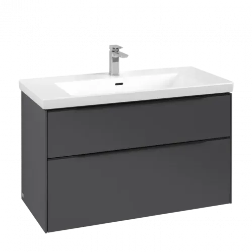 Villeroy & Boch Subway 3.0 Тумба под раковину, 2 выдвижных ящика, 973 x 576 x 478 mm, Graphite C57001VR