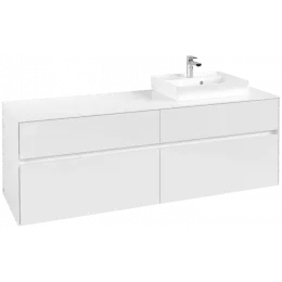 Villeroy & Boch Collaro Тумба под раковину, 4 выдвижных ящика, 1600 x 548 x 500 mm, Glossy White / Glossy White C07900DH
