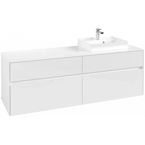 Villeroy & Boch Collaro Тумба под раковину, 4 выдвижных ящика, 1600 x 548 x 500 mm, Glossy White / Glossy White C07900DH