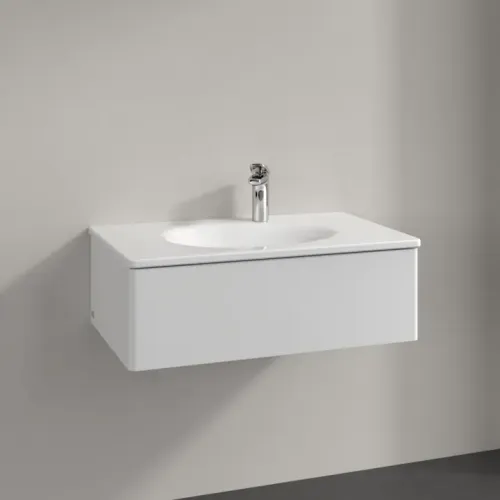 Villeroy & Boch Antao Тумба под раковину, с подсветкой, 1 выдвижной ящик, 788 x 256 x 496 mm, лицевая поверхность без текстурированной отделки, Glossy White Lacquer L01000GF