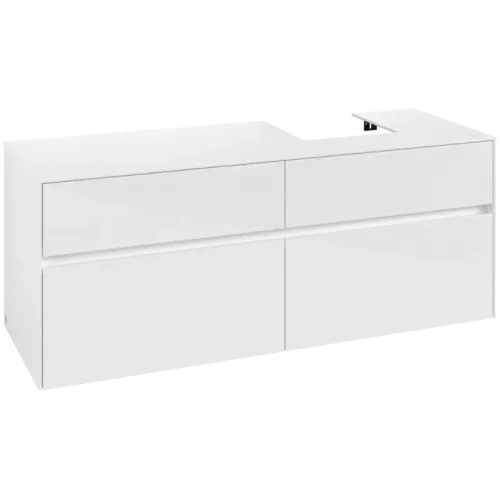 Villeroy & Boch Collaro Тумба под раковину, 4 выдвижных ящика, 1400 x 548 x 500 mm, Glossy White / Glossy White C10200DH