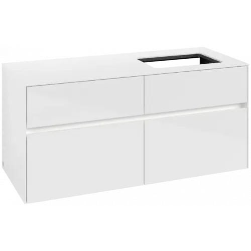 Villeroy & Boch Collaro Тумба под раковину, с подсветкой, 4 выдвижных ящика, 1200 x 548 x 500 mm, Glossy White / Glossy White C114B0DH
