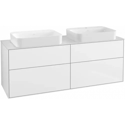Villeroy & Boch Finion Тумба под раковину, с подсветкой, 4 выдвижных ящика, 1600 x 603 x 501 mm, Glossy White Lacquer G72100GF