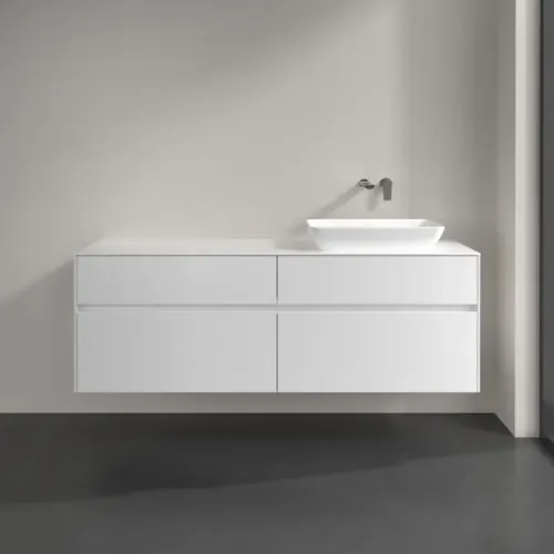 Villeroy & Boch Collaro Тумба под раковину, с подсветкой, 4 выдвижных ящика, 1600 x 548 x 500 mm, Glossy White / Glossy White C122B0DH