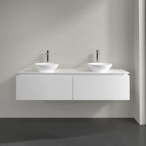 Villeroy & Boch Legato Тумба под раковину, 2 выдвижных ящика, 1600 x 380 x 500 mm, Glossy White / Glossy White B59900DH
