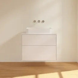 Villeroy & Boch Finion Тумба под раковину, 2 выдвижных ящика, 800 x 603 x 501 mm, Glossy White Lacquer F63100GF