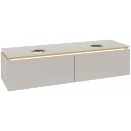 Villeroy & Boch Legato Тумба под раковину, с подсветкой, 2 выдвижных ящика, 1600 x 380 x 500 mm, Soft Grey / Soft Grey B599L0VK