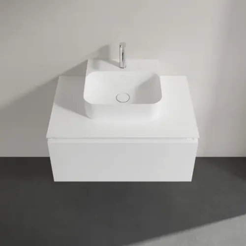 Villeroy & Boch Legato Тумба под раковину, 1 выдвижной ящик, 800 x 380 x 500 mm, Glossy White / Glossy White B73300DH