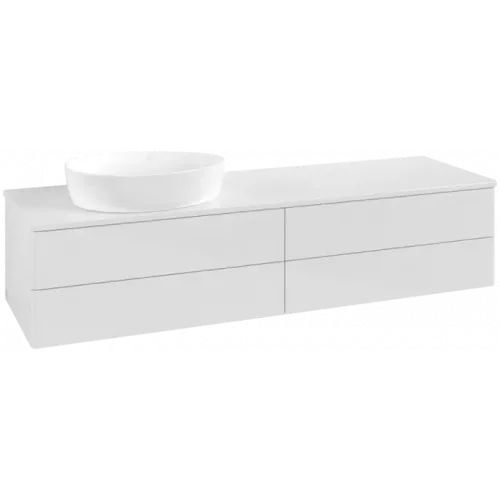 Villeroy & Boch Antao Тумба под раковину, с подсветкой, 4 выдвижных ящика, 1600 x 360 x 500 mm, лицевая поверхность без текстурированной отделки, Glossy White Lacquer / Glossy White Lacquer L26010GF