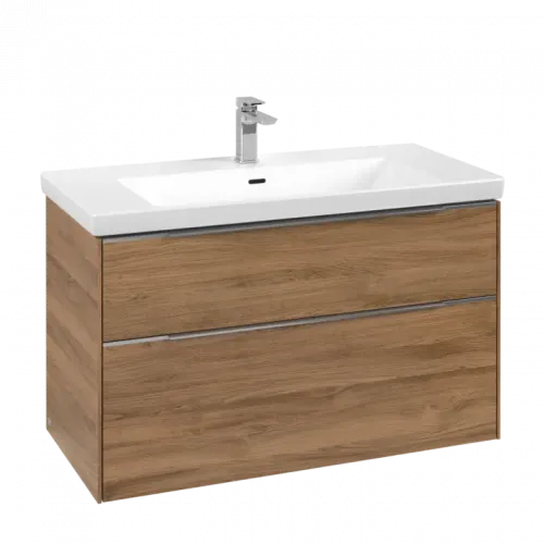Villeroy & Boch Subway 3.0 Тумба под раковину, с подсветкой, 2 выдвижных ящика, 973 x 576 x 478 mm, Oak Kansas C570L0RH