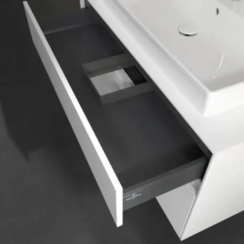 Villeroy & Boch Collaro Тумба под раковину, с подсветкой, 2 выдвижных ящика, 1000 x 548 x 500 mm, Glossy White / Glossy White C020B0DH