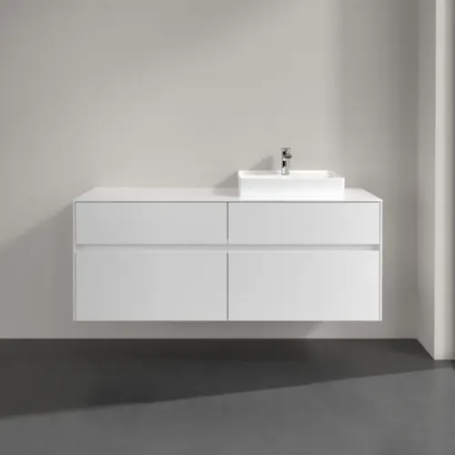Villeroy & Boch Collaro Тумба под раковину, 4 выдвижных ящика, 1400 x 548 x 500 mm, Glossy White / Glossy White C07500DH