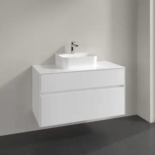Villeroy & Boch Collaro Тумба под раковину, 2 выдвижных ящика, 1000 x 548 x 500 mm, Glossy White / Glossy White C09400DH