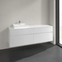 Villeroy & Boch Collaro Тумба под раковину, 4 выдвижных ящика, 1600 x 548 x 500 mm, Glossy White / Glossy White C07800DH