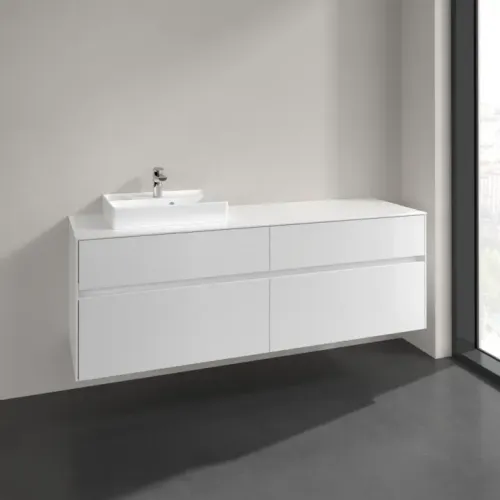 Villeroy & Boch Collaro Тумба под раковину, 4 выдвижных ящика, 1600 x 548 x 500 mm, Glossy White / Glossy White C07800DH