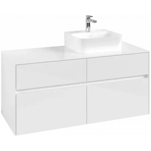 Villeroy & Boch Collaro Тумба под раковину, 4 выдвижных ящика, 1200 x 548 x 500 mm, Glossy White / Glossy White C09900DH