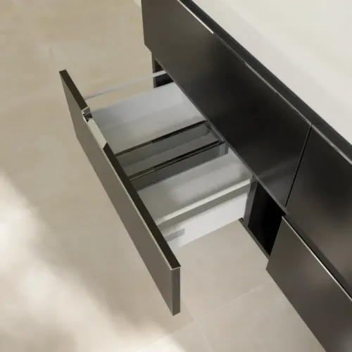 Villeroy & Boch Subway 2.0 Тумба под раковину, 4 выдвижных ящика, 1287 x 520 x 449 mm, Black Matt Lacquer A69810PD