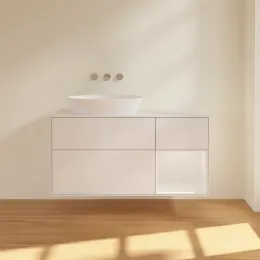 Villeroy & Boch Finion Тумба под раковину, с подсветкой, 3 выдвижных ящика, 1200 x 603 x 501 mm, Glossy White Lacquer / Glossy White Lacquer FA51GFGF