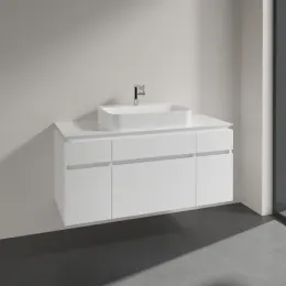 Villeroy & Boch Legato Тумба под раковину, 5 выдвижных ящиков, 1200 x 550 x 500 mm, Glossy White / Glossy White B75800DH