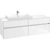 Villeroy & Boch Collaro Тумба под раковину, с подсветкой, 4 выдвижных ящика, 1600 x 548 x 500 mm, Glossy White / Glossy White C026B0DH