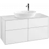 Villeroy & Boch Finion Тумба под раковину, с подсветкой, 4 выдвижных ящика, 1200 x 603 x 501 mm, Glossy White Lacquer G91100GF