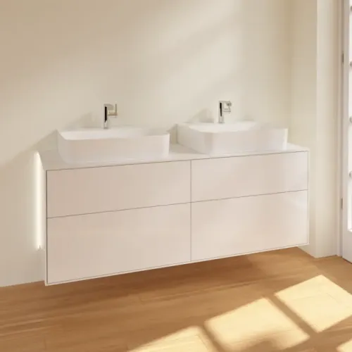 Villeroy & Boch Finion Тумба под раковину, с подсветкой, 4 выдвижных ящика, 1600 x 603 x 501 mm, Glossy White Lacquer G18100GF