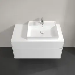 Villeroy & Boch Collaro Тумба под раковину, 2 выдвижных ящика, 1000 x 548 x 500 mm, Glossy White / Glossy White C01800DH