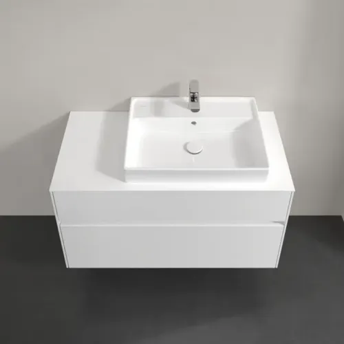 Villeroy & Boch Collaro Тумба под раковину, 2 выдвижных ящика, 1000 x 548 x 500 mm, Glossy White / Glossy White C01800DH