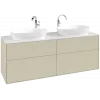 Villeroy & Boch Finion Тумба под раковину, 4 выдвижных ящика, 1600 x 603 x 501 mm, Silk Grey Matt Lacquer F96100HJ