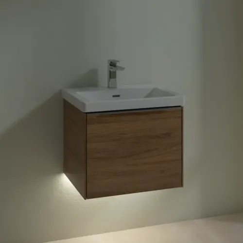 Villeroy & Boch Subway 3.0 Тумба под раковину, с подсветкой, 1 выдвижной ящик, 523 x 429 x 448 mm, Oak Kansas C579L0RH