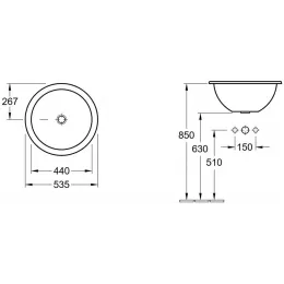 Villeroy & Boch Loop & Friends 61405101 Встраиваемая раковина 535 mm