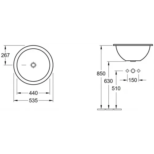 Villeroy & Boch Loop & Friends 61405101 Встраиваемая раковина 535 mm