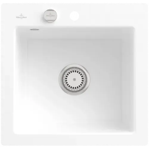 Villeroy & Boch Subway 50 S flat Мойка, включая Комплект слива с эксцентриком, выкл Керамика, 490 x 475 mm, Альпийский белый CeramicPlus 33152FR1