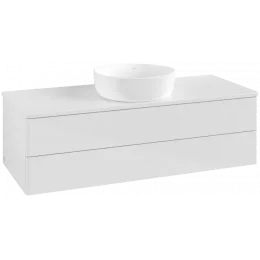 Villeroy & Boch Antao Тумба под раковину, 2 выдвижных ящика, 1200 x 360 x 500 mm, лицевая поверхность без текстурированной отделки, Glossy White Lacquer / Glossy White Lacquer K21010GF