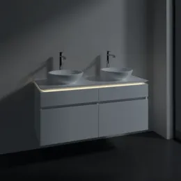 Villeroy & Boch Legato Тумба под раковину, с подсветкой, 4 выдвижных ящика, 1200 x 550 x 500 mm, Glossy White / Glossy White B584L0DH