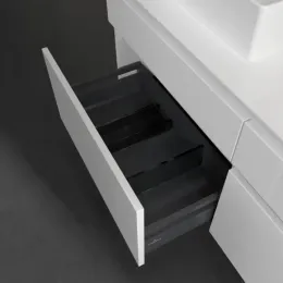 Villeroy & Boch Legato Тумба под раковину, с подсветкой, 4 выдвижных ящика, 1400 x 550 x 500 mm, Glossy White / Glossy White B669L0DH