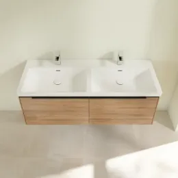Villeroy & Boch Subway 3.0 Тумба под раковину, с подсветкой, 2 выдвижных ящика, 1272 x 429 x 478 mm, Oak Kansas C567L1RH